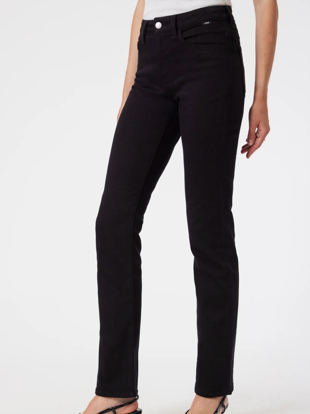 Mavi Kendra Straight Leg High-Rise Pants in Black